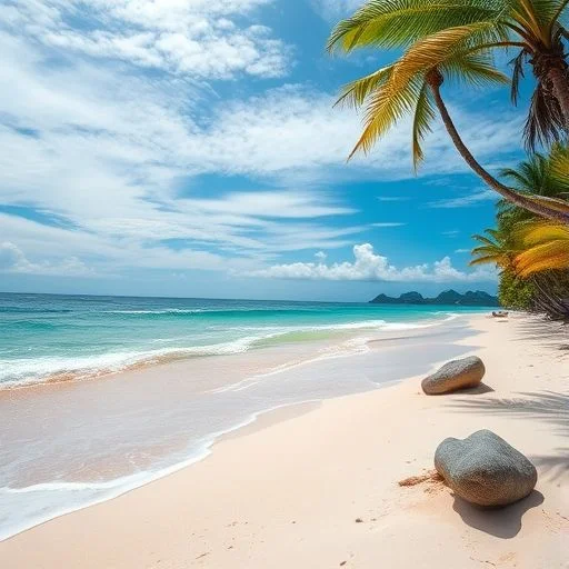 An elegant conch shell resting on wet sand.